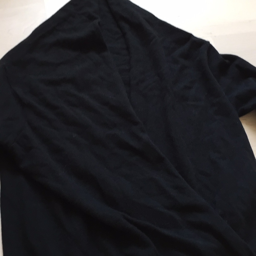 New 100% cashmere black shawl collar sweater S/M - Picture 4 of 8